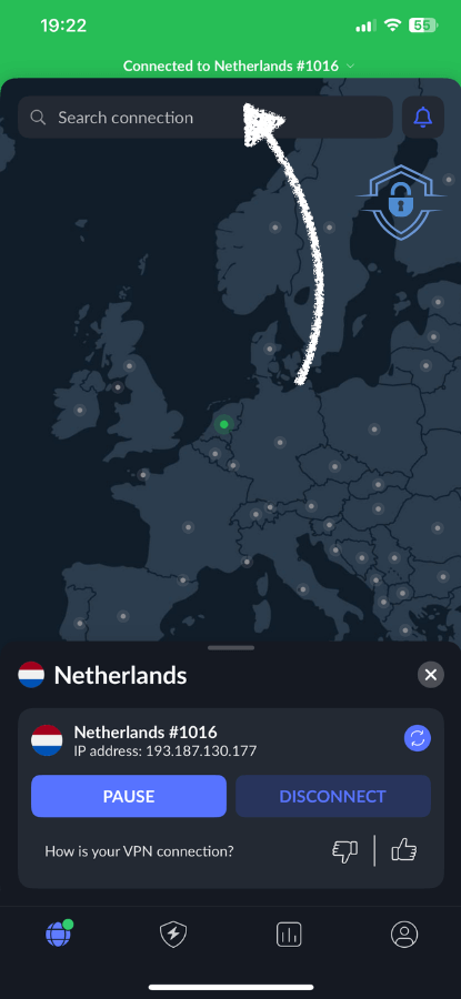 Check if you're mobile is connected