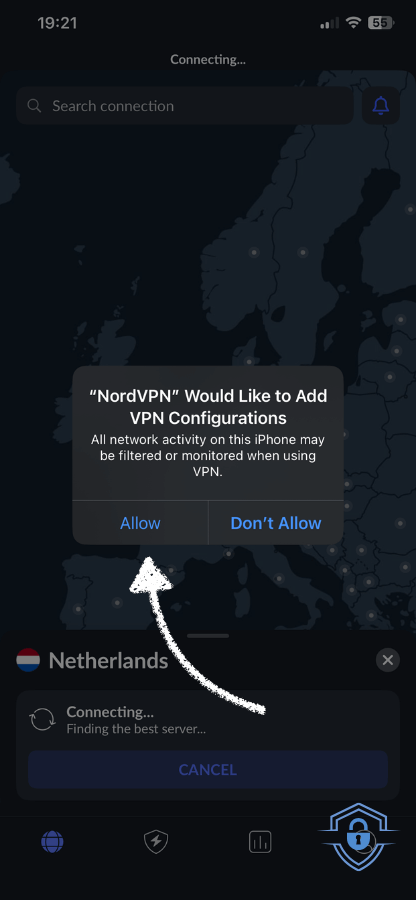 Allow You're VPN to connect