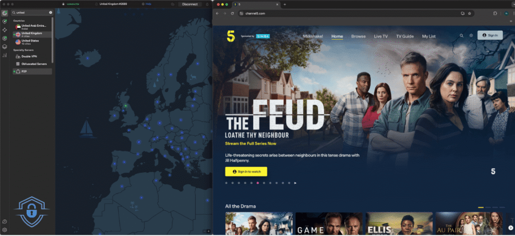 NordVPN On United Kingdom to Watch Channnel5
