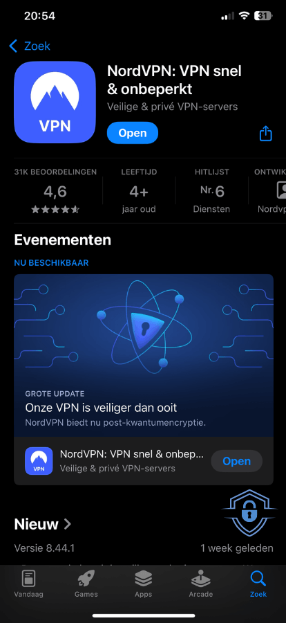 NordVPN app on my iphone