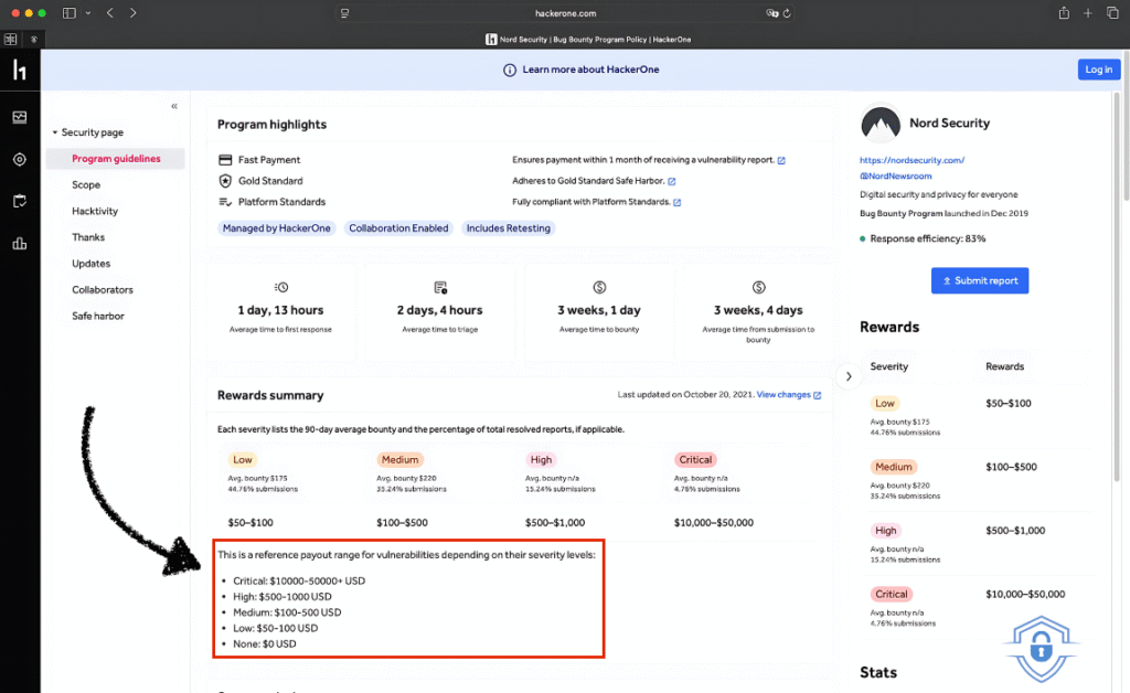 NordVPN Bountyprogram to keep them safe and prevent vulnerabilities in there software